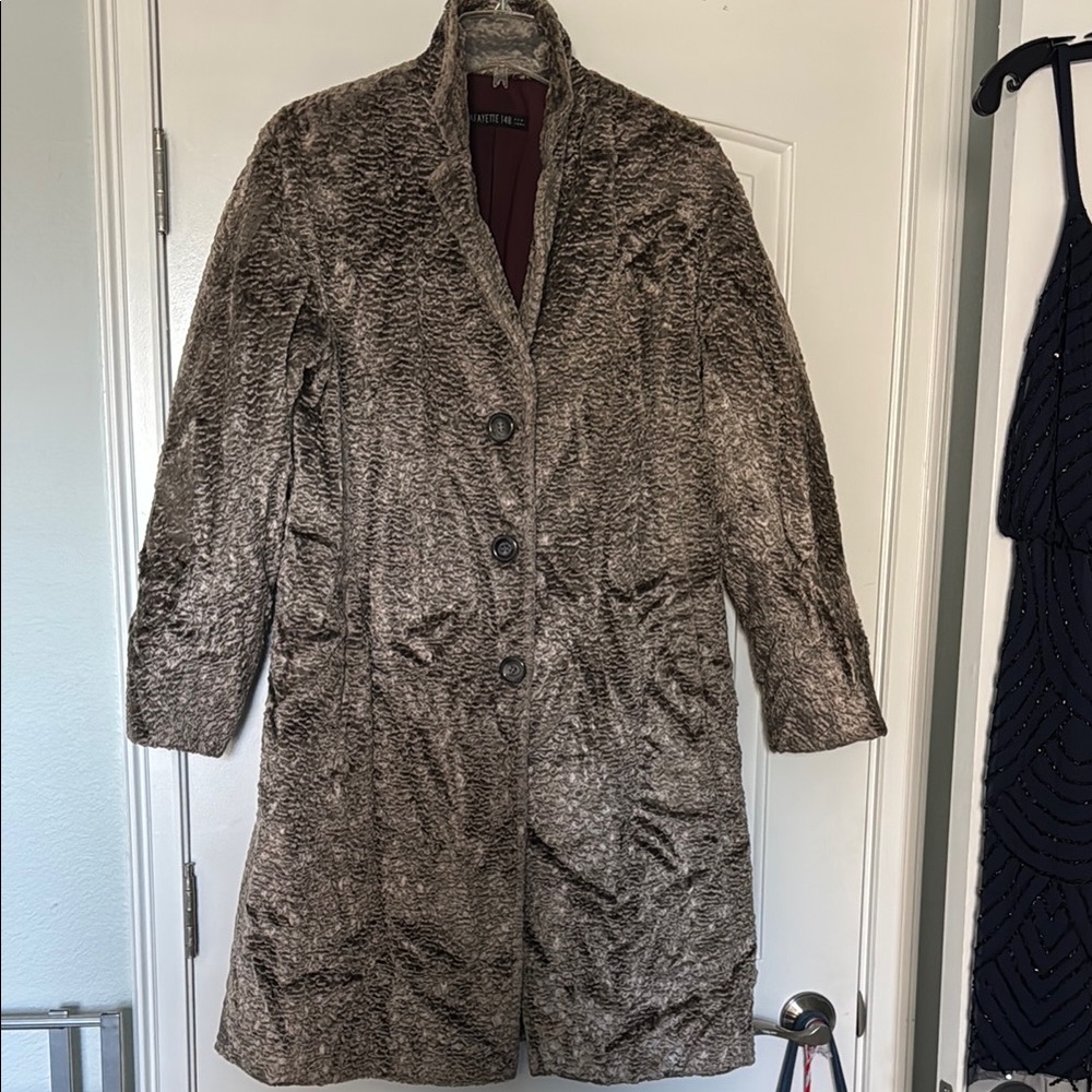 Elegant Brown Textured Women's Coat
